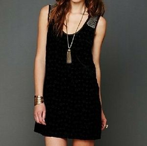 Free People black velvet Danced to Pieces Dress